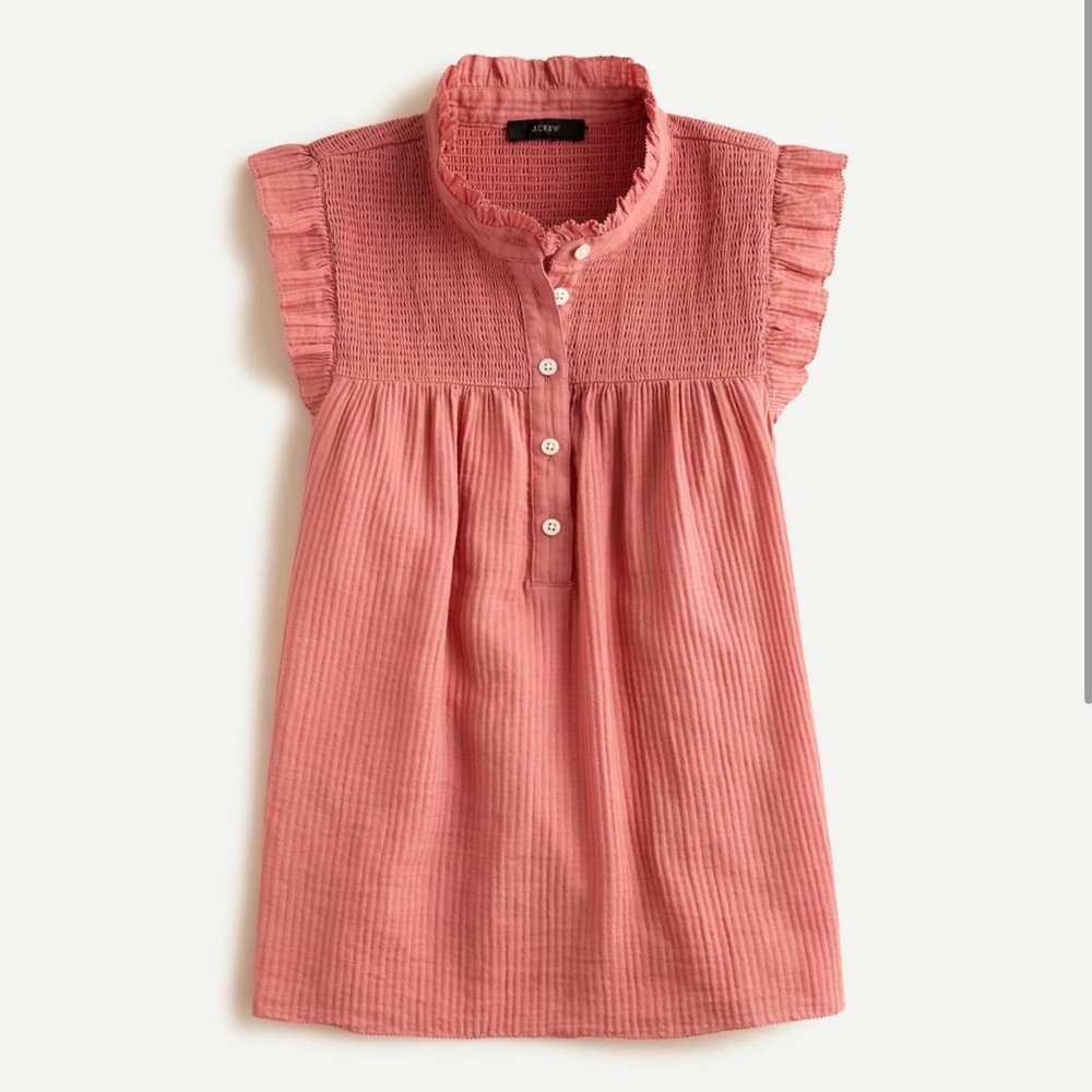 NWT J. Crew Smocked Cotton sleeveless blouse, size small